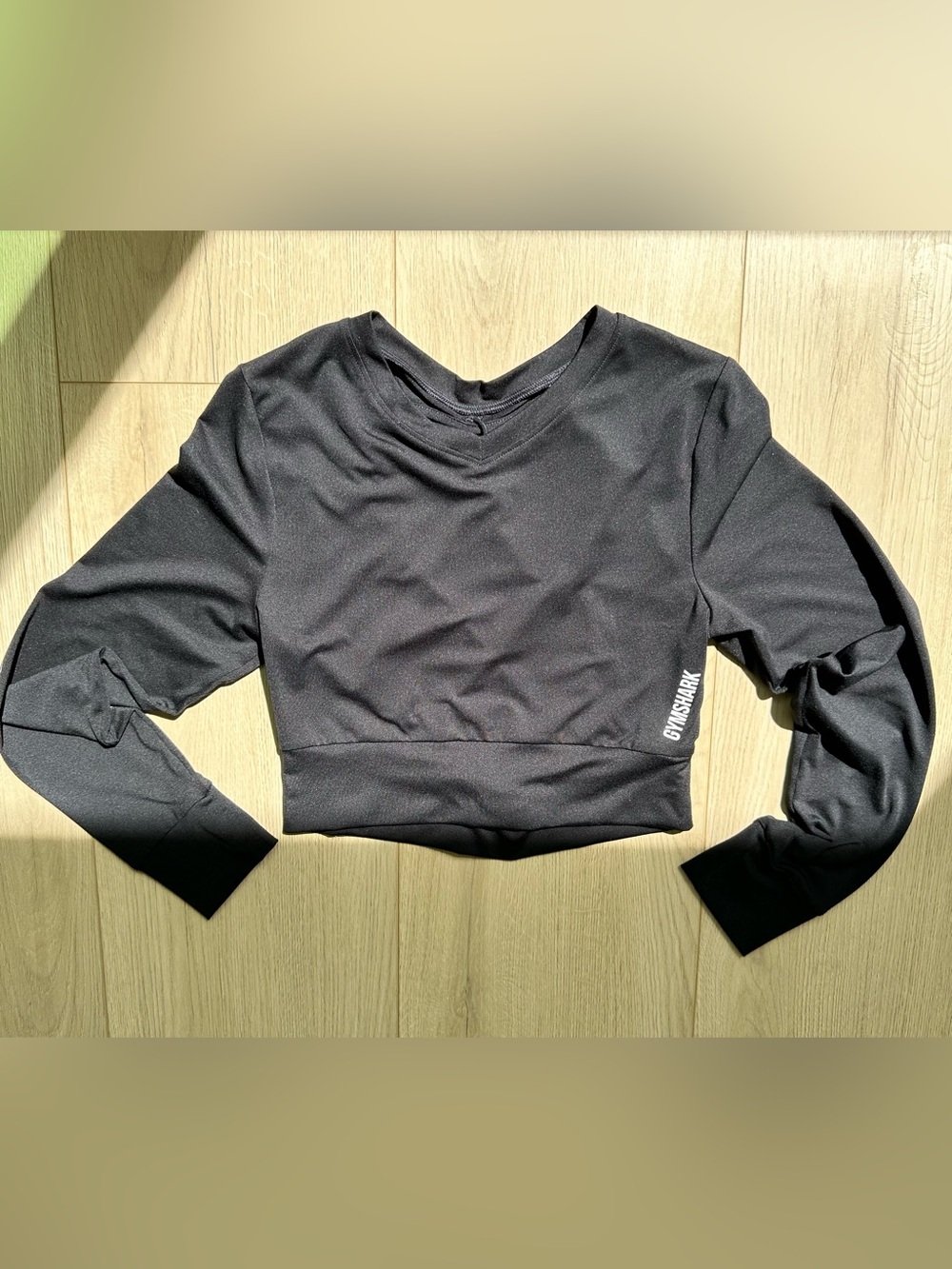 Gymshark Black Cropped Long-Sleeve Training Top